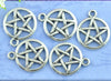 P822 - 50 pcs. Antique Silver Pentagram Charms Pendants - 20mm x 17mm