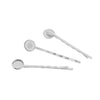H061 - 10 pcs. - Silver Tone Hair Bobby Pins Cabochons Bezels - 58mm x 10mm - 8mm Glue Pad