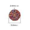 P2063 - 2 pcs. Multicolor Rainbow Cotton Tassel Pendants with Gold Plated Loop - 52mm - 2.04 inch