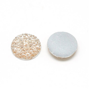 CA159 - 10 pcs Druzy Resin Embellishment Cabochons Beige Tan Cream - 12mm - Shimmer Style