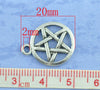 P822 - 50 pcs. Antique Silver Pentagram Charms Pendants - 20mm x 17mm