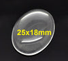 CA702 - 10 pcs. Oval Clear Round Glass Dome Seals Tiles - 25x18mm (1 x 0.71 in) - 25mm x 18mm