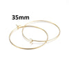 W479 - 10 pcs. 304 Stainless Steel Gold Plated Wine Charm / Earwire Hoop Rings - 35mm - 21 Gauge (0.7mm Thick) - Tarnish Resistant! Style B
