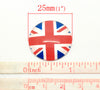 CA291 - 5 pcs. Circle UK Symbol Round Glass Dome Seals Tiles Cabochons Embellishments - 25mm (1 inch) - 1" - Flag - United Kingdom, Great Britain