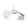 E451 - 10 pcs. (5 pairs) 304 Stainless Steel silver Tone Earring Posts/Bases/Studs/Settings - 12mm Length - 12mm Diameter - Hole Size: 1.5mm