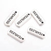 P344 - 10 pcs. Antique Silver "Fearless" Rectangle Charms Pendants - 21mm X 8mm - Hole Size: 2mm