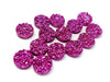 rc0015 - 10 pcs Druzy Resin Embellishment Cabochons Fuchsia Pink - 12mm