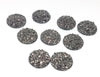 CA617 - 10 pcs Druzy Resin Embellishment Cabochons Gunmetal Silver - 20mm - Dome Style