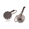 CA717 - 10 pcs. Antique Bronze Earring Clips Settings Lever Back Bezels Cabochons - 12mm Glue Pad Setting - Scalloped Crown Design