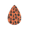 P1083 - 10 pcs. Orange Faux Leather Dangle Charms Pendants - Teardrop - Halloween - 56mm (2.2") - Great for Earrings or Dangles! Double-Sided - F