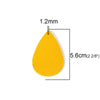 P649 - 10 pcs. Yellow Mustard Faux Leather Dangle Charms Pendants - Teardrop - 56mm (2.2") - Great for Light Earrings or Dangles! Double-Sided