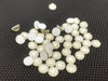 CA019 - 10 pcs Resin Embellishment Cabochons White Ivory Cream - 6mm - Dome Faceted Design - Flat Backs