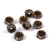 BD587 - 20 pcs Antique Bronze Clear Rhinestone Rondelle Spacer Beads - 6mm x 3mm - Grade AAA - Hole Size: 1mm - Straight Edge