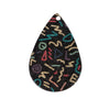 P759 - 10 pcs Gold Plated Multicolor Teardrop Metal Enamel Dangle Charms Pendants - 28mm x 18mm - 1.1" - Scribble - Great for Earrings, Dangles