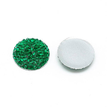 CA135 - 10 pcs Druzy Resin Embellishment Cabochons Green - 12mm - Shimmer Style