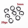 J303 - 50 pcs 304 Stainless Steel Open Jump Rings 5mm - 20 Gauge - High Quality - Gunmetal Black