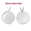 P478A - 30 pcs. Silver Plated Circle Round Bezel Cabochon Pendant Tags Trays - 12mm Glue Pad - 19x14mm - Double Loop