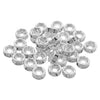 BD005 - 30 pcs Silver Plated Clear Rhinestone Rondelle Spacer Beads - 5mm