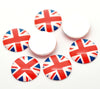 CA291 - 5 pcs. Circle UK Symbol Round Glass Dome Seals Tiles Cabochons Embellishments - 25mm (1 inch) - 1" - Flag - United Kingdom, Great Britain