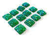 CA790 - 10 pcs Druzy Resin Embellishment Cabochons Green Multicolor AB - 12mm - Square - Dome Style