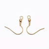 E769 - 50 pcs 304 Stainless Steel Golden Earring Hooks with Spring and Ball - 20mm x 17mm - Hole: 2mm - 0.8mm Pin - Bright Gold