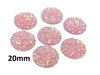CA642 - 10 pcs Druzy Resin Embellishment Cabochons Light Pink Blush Multicolor - 20mm - Dome Style