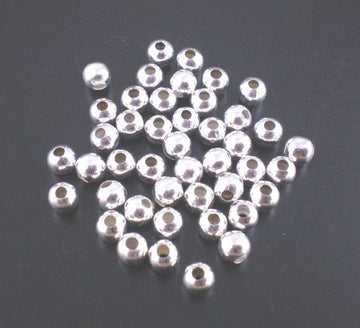 BD356 - 500 pcs Silver Plated Alloy Smooth Ball Spacer Beads- 4mm