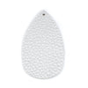 P1032 - 10 pcs. Silver Faux Leather Dangle Charms Pendants - Plump Teardrop - 58mm (2.3") - Great for Light Earrings! Double-Sided