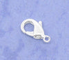CL091A - 100 pcs. Silver Plated Lobster Clasps - 12mm x 7mm - Made of Brass! Very high quality! Claw Clasps