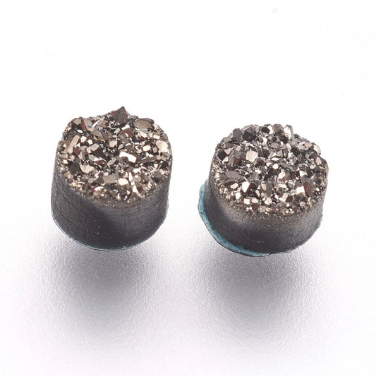 CA516 - 10 pcs Assortment of Druzy Resin Embellishment Cabochons - 4mm - Variety - Mix of Colors!