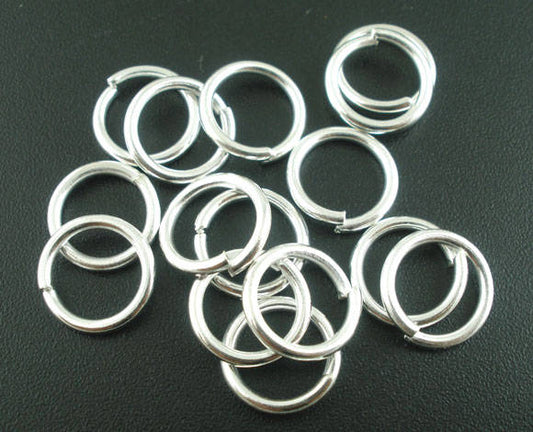 J088 - THICK - 100 pcs. Silver Plated Open Jump Rings - 12mm - 16 Gauge (1.2mm Thick) - HIGH QUALITY