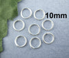J161 - 600 pcs Silver Plated Open Jump Rings - 10mm - 21 Gauge