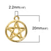 P786 - 50 pcs. Gold Plated Pentagram Charms Pendants - 20mm X 17mm - Hole Size: 2.2mm