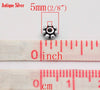 BD521A - 100 pcs Antique Silver Snowflake Daisy Spacer Beads- 5mm