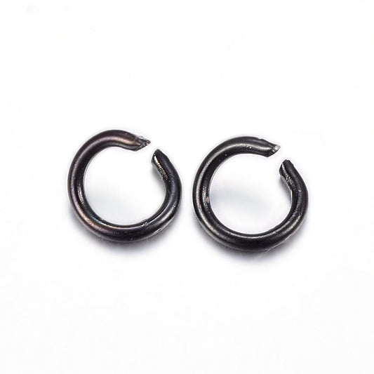 J303 - 50 pcs 304 Stainless Steel Open Jump Rings 5mm - 20 Gauge - High Quality - Gunmetal Black