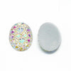 CA160 - 10 pcs Drusy Druzy Resin Embellishment Oval Cabochons - Clear Multicolor - 18x13mm - 18mm x 13mm - 13x18mm - Shimmer Style
