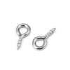 BA057 - 100 pcs. 304 Stainless Steel Silver Tone Screw Eyes Bails Top Drilled - 8mm x 4mm - Tarnish Resistant!