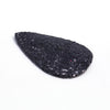 FL0006 - 10 pcs. Black Glitter Faux Leather Dangle Charms Pendants - Teardrop - 30mm (1.18") - Great for Light Earrings and Dangles! Double Sided