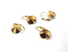 E717 - 10 pcs. (5 pairs) 304 Stainless Steel Earring Lever Back Clips - Pointed Back Cone Posts - Golden - For 12mm Round Back Cabochons
