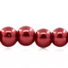 BD699 - 4mm Red Glass Pearl Imitation Round Beads - 32 inch strand - Approx. 210 beads per strand - Hole Size: 1mm