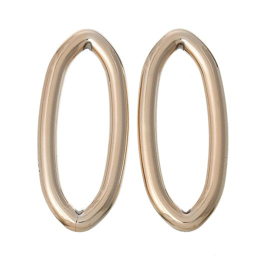 J037 - 20 pcs Acrylic Rose Gold Plated Oval Connector Chain Closed Rings - 32mm (1 1/4") - 8 Gauge (3.1mm Thick) - 32mm x 14mm