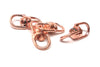 BA025 - 20 pcs. Rose Gold Plated Oval Swivel Connectors Clasps for Key Rings Key Chains - 19mm x 9mm