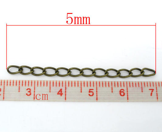 N131 - 100 pcs. - Bronze Extender Extension Chain Links Tails - 2 inch each - 50x3mm
