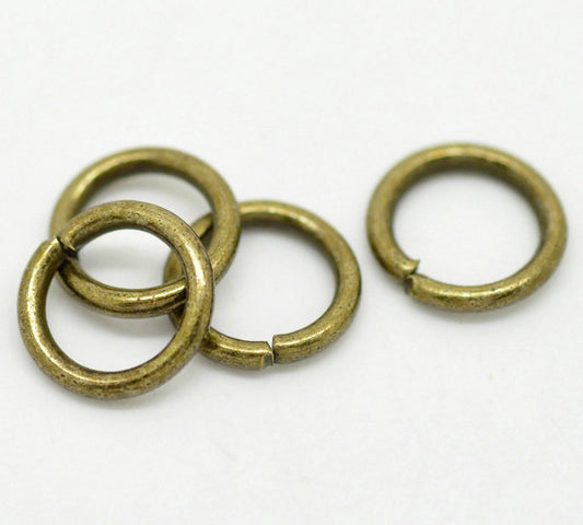 J129 - 100 pcs Bronze Open Jump Rings - 10mm - 15 Gauge