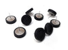 E603 - 10 pcs. Stainless Steel Earring Posts Studs Settings Bezels Cabochons Tacks - 12mm Glue Pad Setting - Silver Tone - Wood Bezel - Black