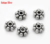 BD521A - 100 pcs Antique Silver Snowflake Daisy Spacer Beads- 5mm