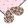 P1049 - 3 pcs. Jaguar Faux Leather Dangle Charms Pendants - Teardrop - Black and Brown - 54mm (2.13") - Double Sided