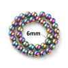 BD620 - 6mm Rainbow Glass Pearl Imitation Round Beads - 14.1 inch strand (Approx. 55 pieces) - Hole Size: 1mm