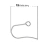 E128B - 1000 pcs 304 Stainless Steel Earring Hooks with Loop Hole - 19mm x 14mm - Tarnish Resistant!
