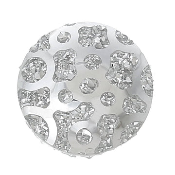 CA212 - 10 pcs Resin Embellishment Druzy Cabochons Silver Swirl Multicolor - 14mm (9/16" = 0.551 inch)